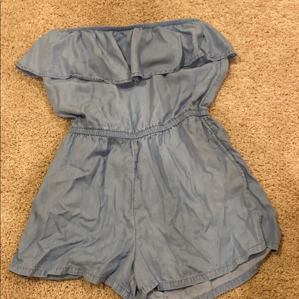 denim colored aerie romper